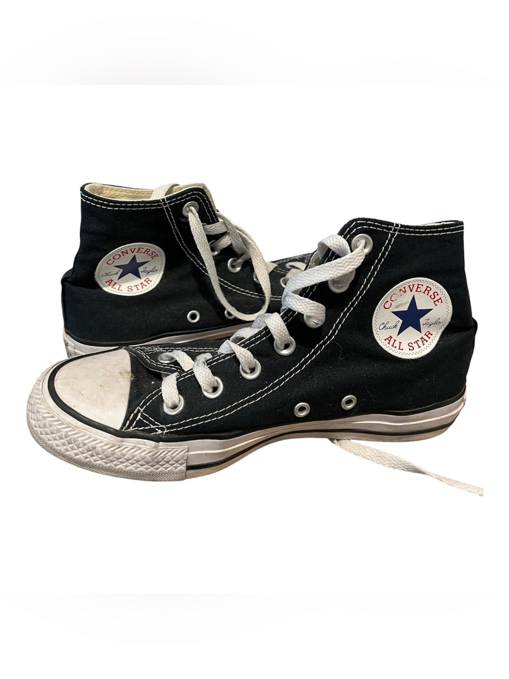 Converse Black High Top Chuck Taylor Sneakers with White Accents